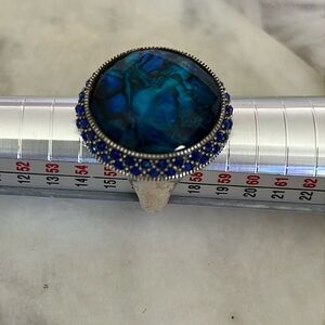 Marc 925 Sterling and Sapphire Ring Size 8